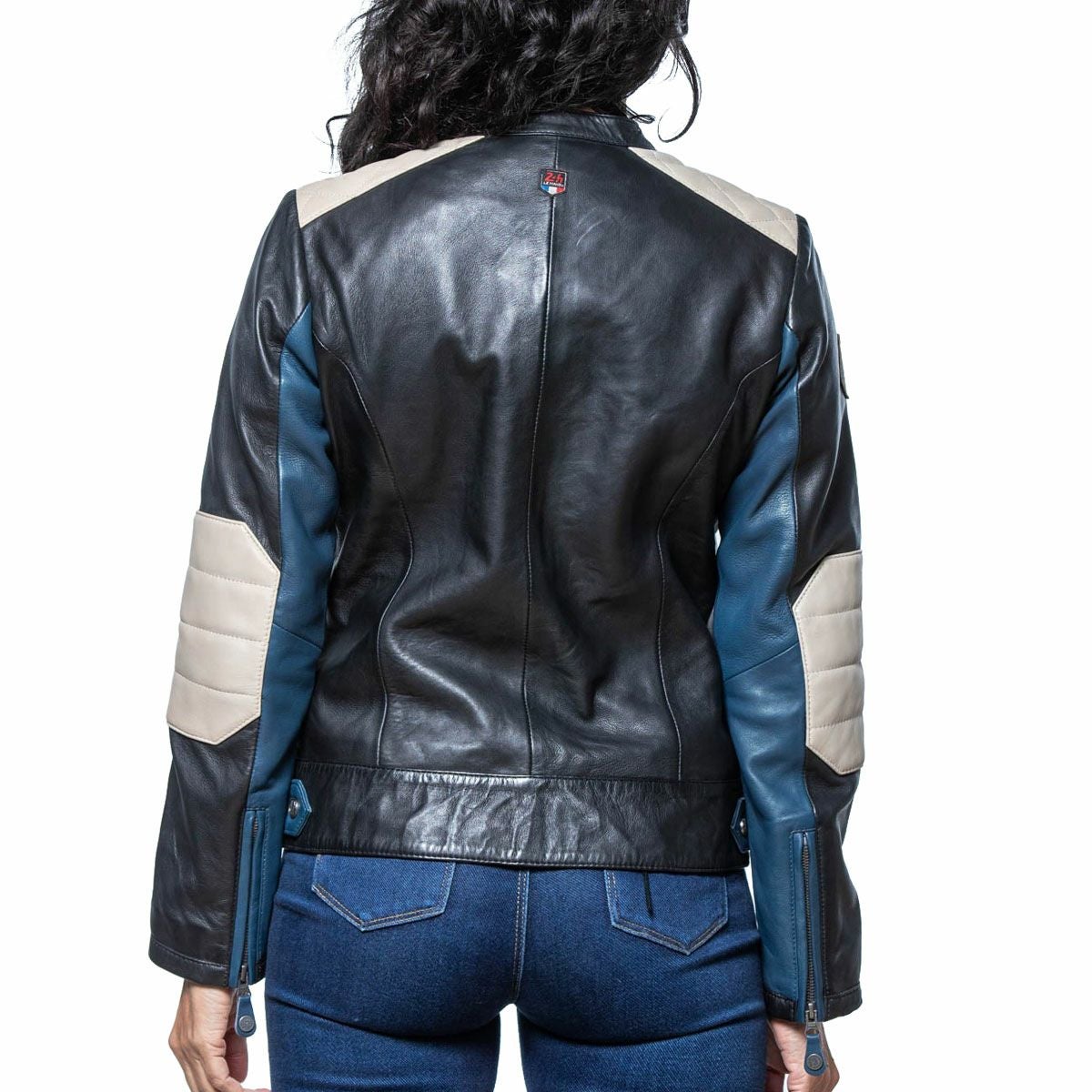 CLASSIC LEGEND MOTORS｜ル・マン 24時間レース STACIE レディース レザー ジャケット｜アウター｜ロイヤルブルー｜モデル着用