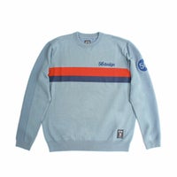 56design｜レトロボーダーセーター｜スウェット｜アッシュブルー