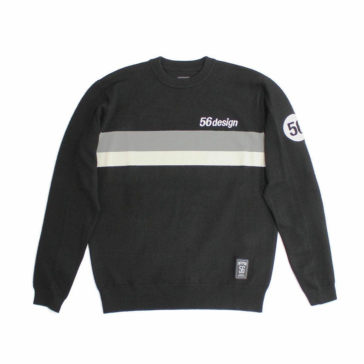 56design｜レトロボーダーセーター｜スウェット｜ブラック