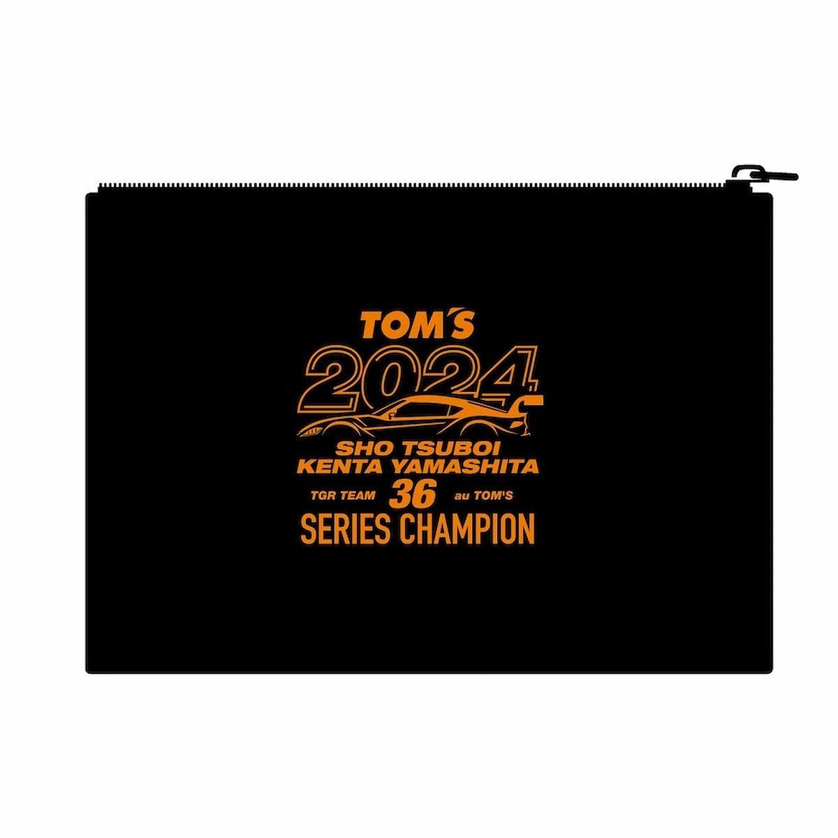 TOM’S｜【2024GT】チャンピオン記念ポーチ｜バッグ｜ブラック×オレンジ