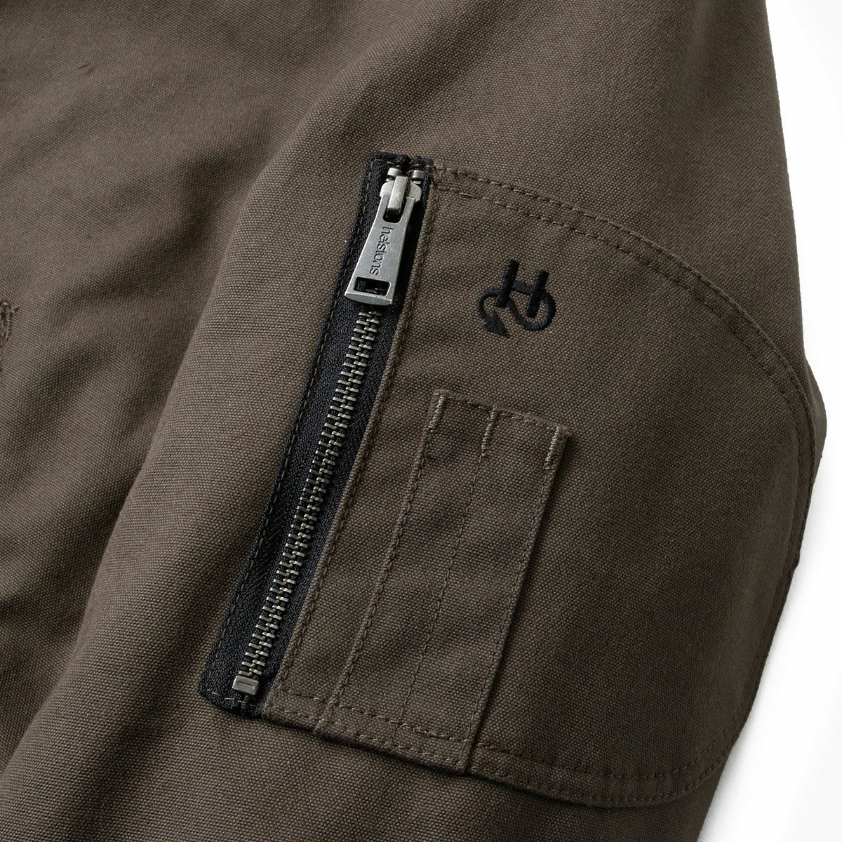 helstons｜モッズ パーカー｜ファブリック｜カーキ