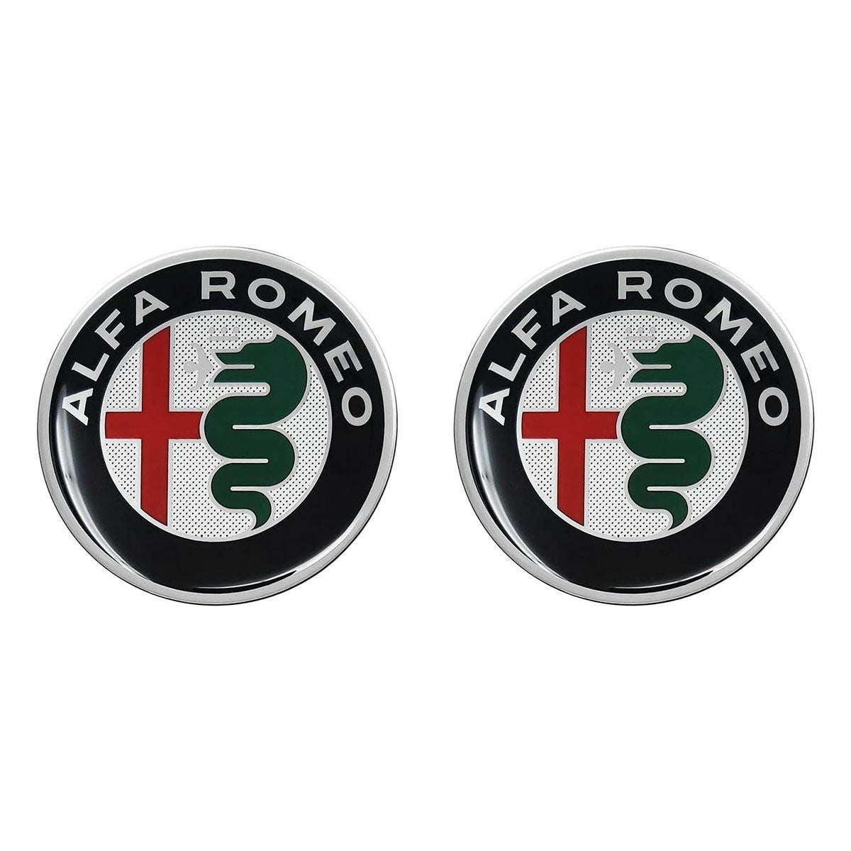 Alfaromeo｜アルファロメオ 3D ロゴ 12mm ラウンド ステッカー (2個セット)｜マルチカラー