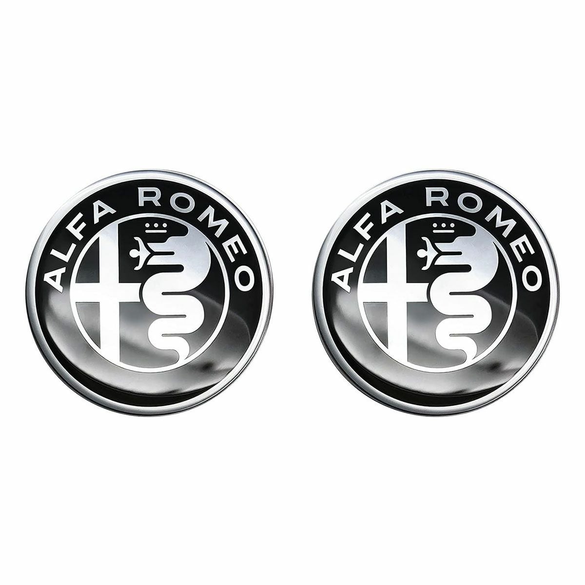 アルファロメオ 3D ロゴ 12mm ラウンド ステッカー (2個セット
