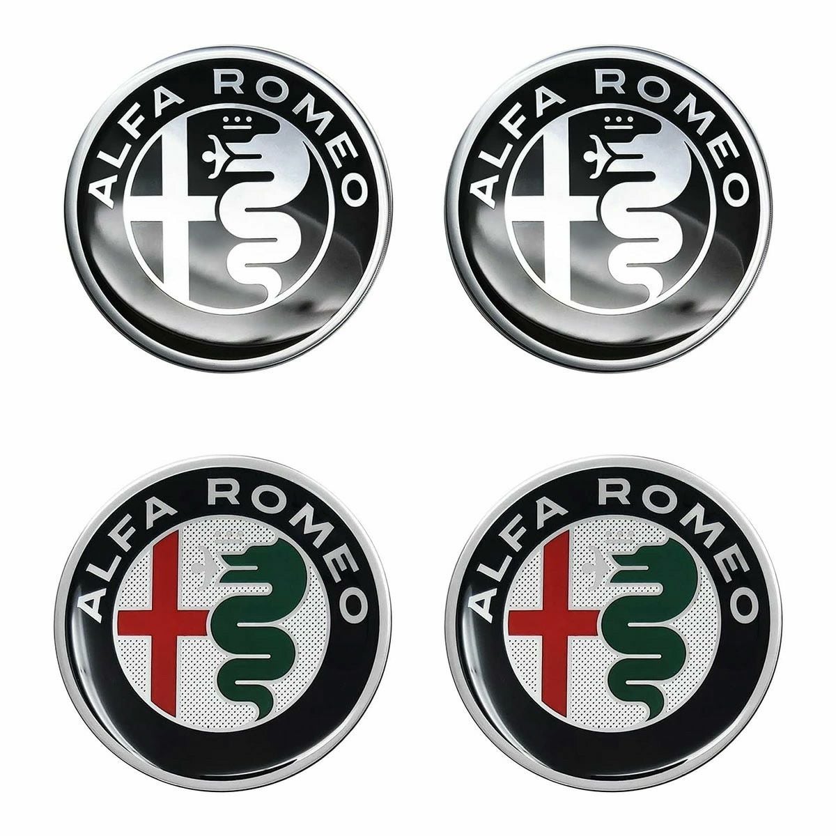 Alfaromeo｜アルファロメオ 3D ロゴ 21mm ラウンド ステッカー (2個セット)｜