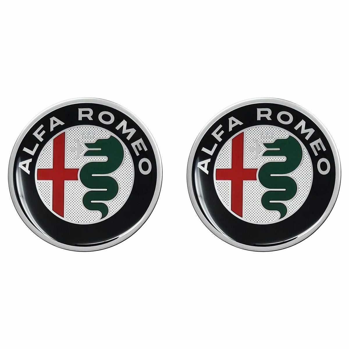 Alfaromeo｜アルファロメオ 3D ロゴ 21mm ラウンド ステッカー (2個セット)｜マルチカラー