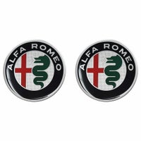 Alfaromeo｜アルファロメオ 3D ロゴ 21mm ラウンド ステッカー (2個セット)｜マルチカラー