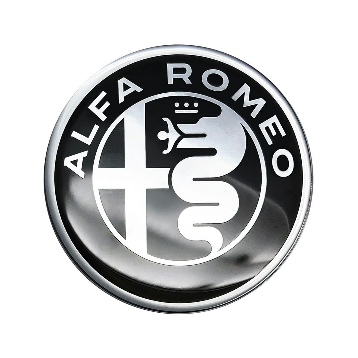 Alfaromeo｜アルファロメオ 3D ロゴ 40mm ラウンド ステッカー｜ブラック