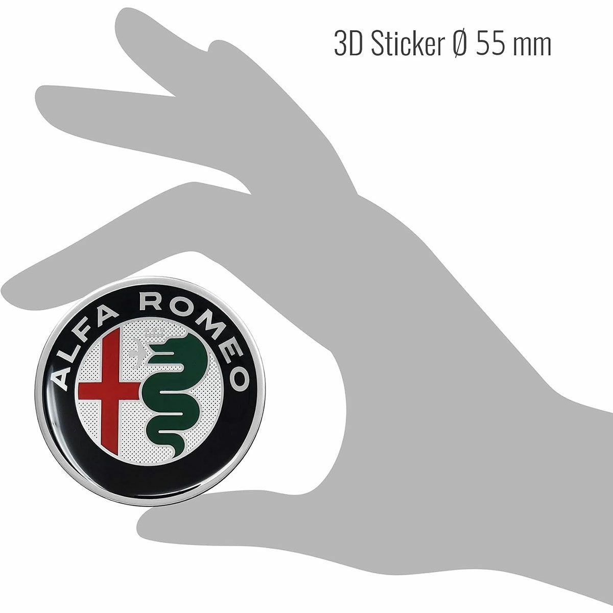アルファロメオ 3D ロゴ 55mm ラウンド ステッカー | モトーリモーダ