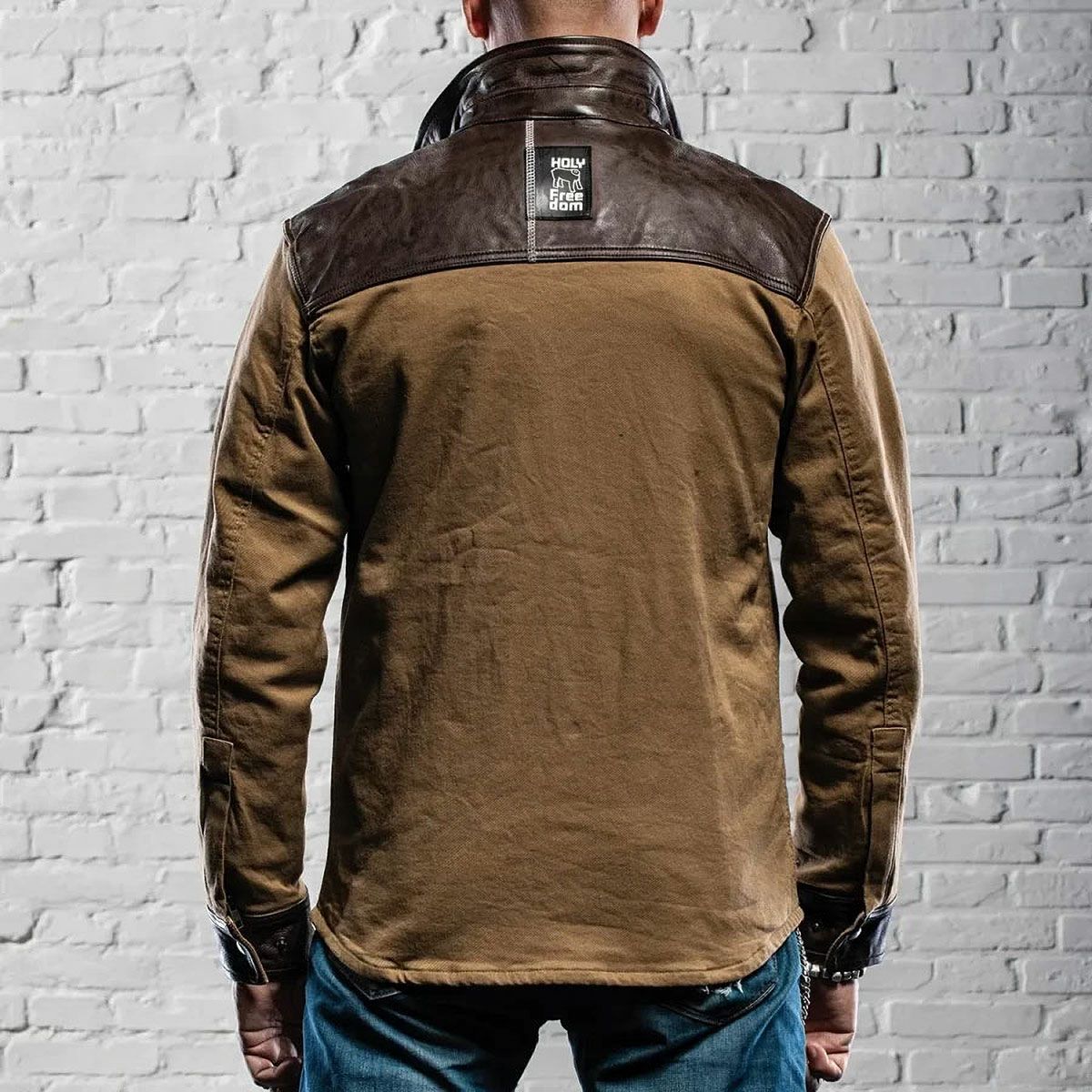 HolyFreedom｜コヨーテ ジャケット｜ファブリック｜コヨーテ×タン｜モデル着用