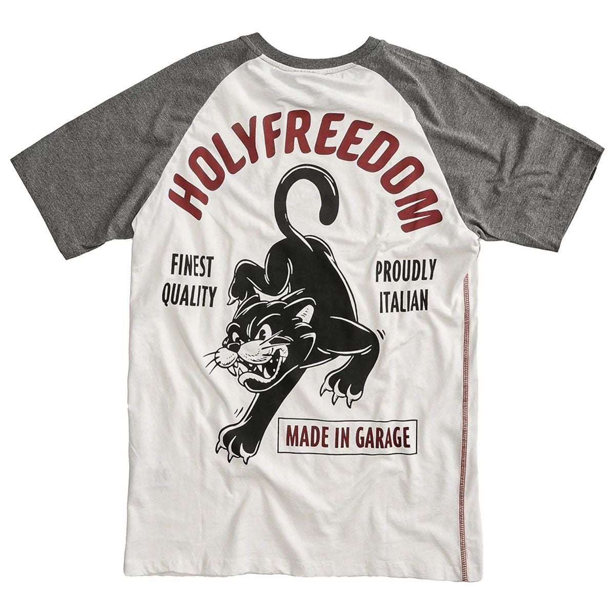 HolyFreedom｜フェリックス Tシャツ｜ホワイト×グレー