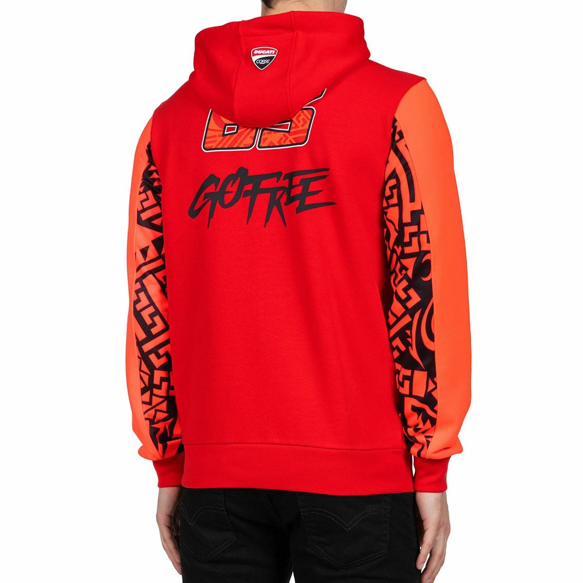 Moto GP Collection｜バニャイア ドゥカティ メンズ デュアル フリース｜ニット｜レッド｜モデル着用