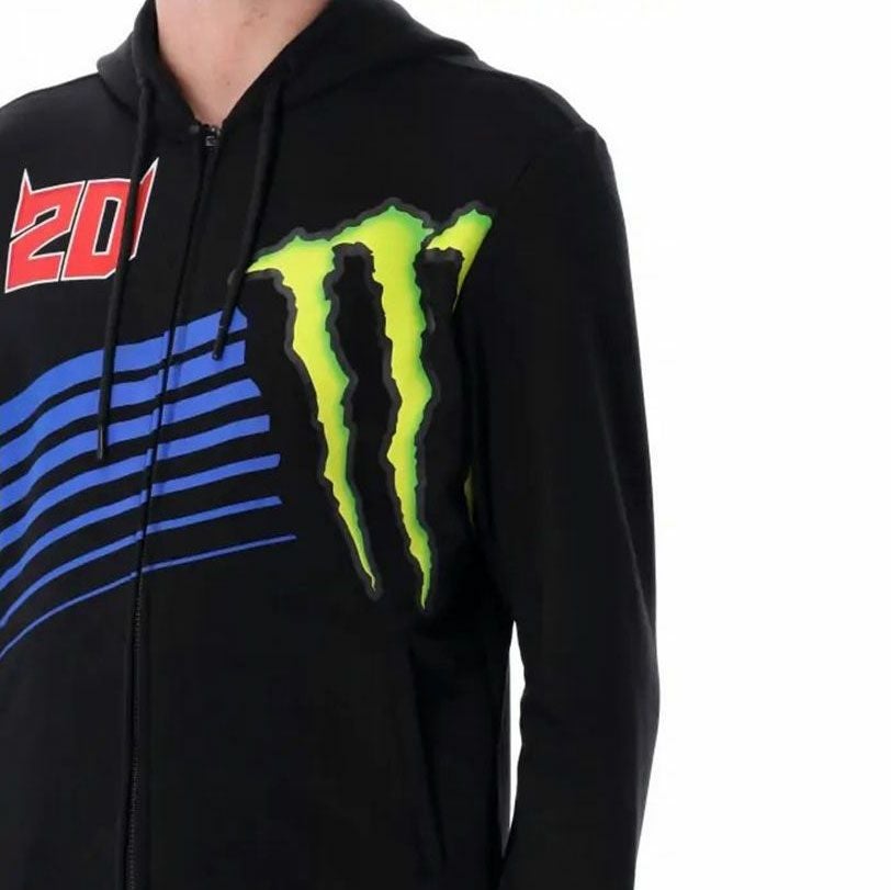 Moto GP Collection｜クアルタMoto GP Collection｜クアルタラロ メンズ デュアル モンスター ジップアップ フーディ｜ニット｜ブラック｜モデル着用ラロ メンズ デュアル モンスター ジップアップ フーディ｜ニット｜ブラック