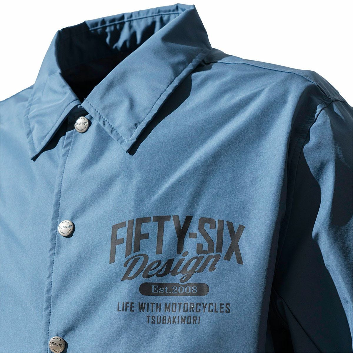 56design｜スリーレイヤードコーチジャケット｜ファブリック｜アッシュブルー
