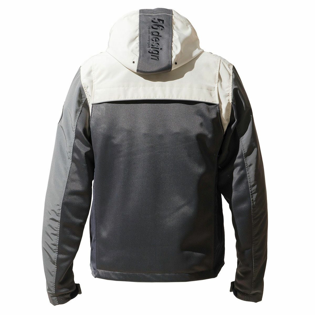 56design｜ハーフ メッシュ パーカー エヴォ 2｜ファブリック｜ダークグレー×アイボリー