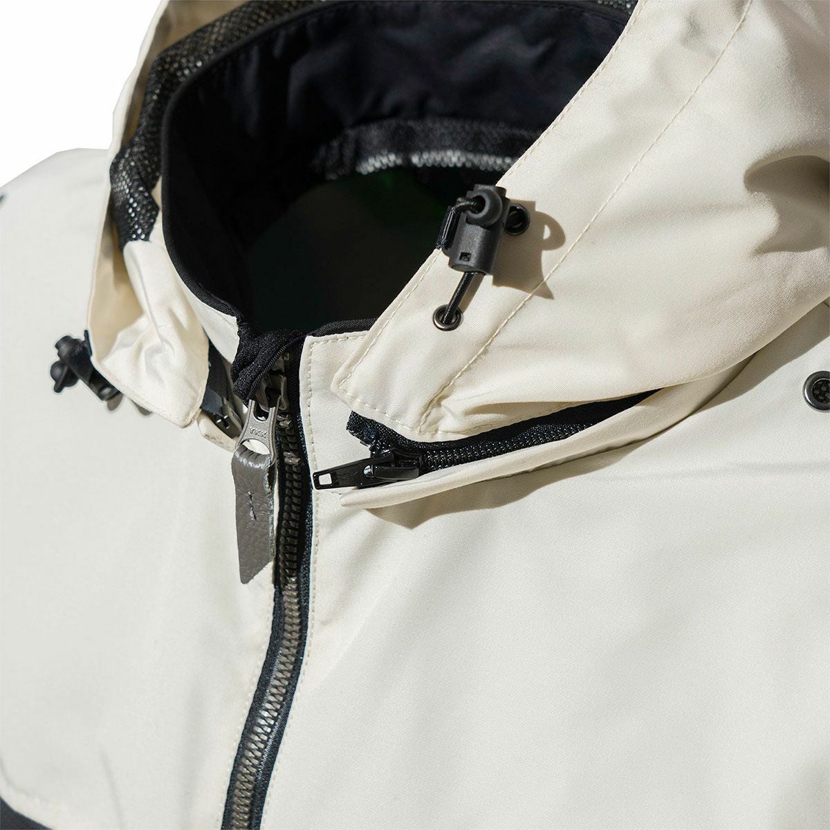 56design｜ハーフ メッシュ パーカー エヴォ 2｜ファブリック｜ダークグレー×アイボリー