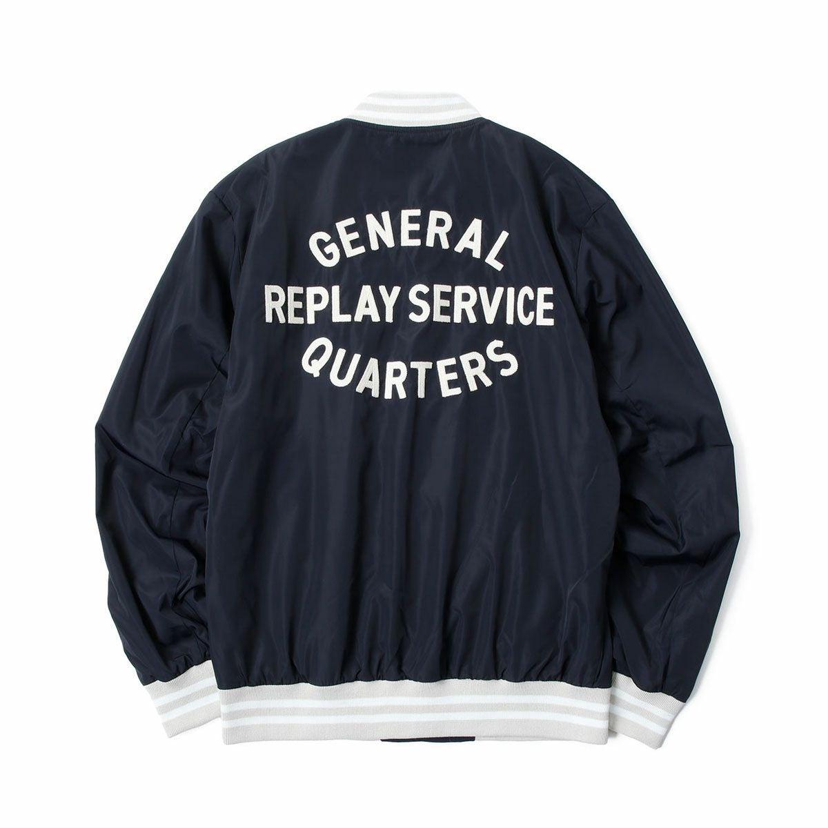 Replay｜バーシティ ボンバー ジャケット｜ファブリック｜ダークネイビー
