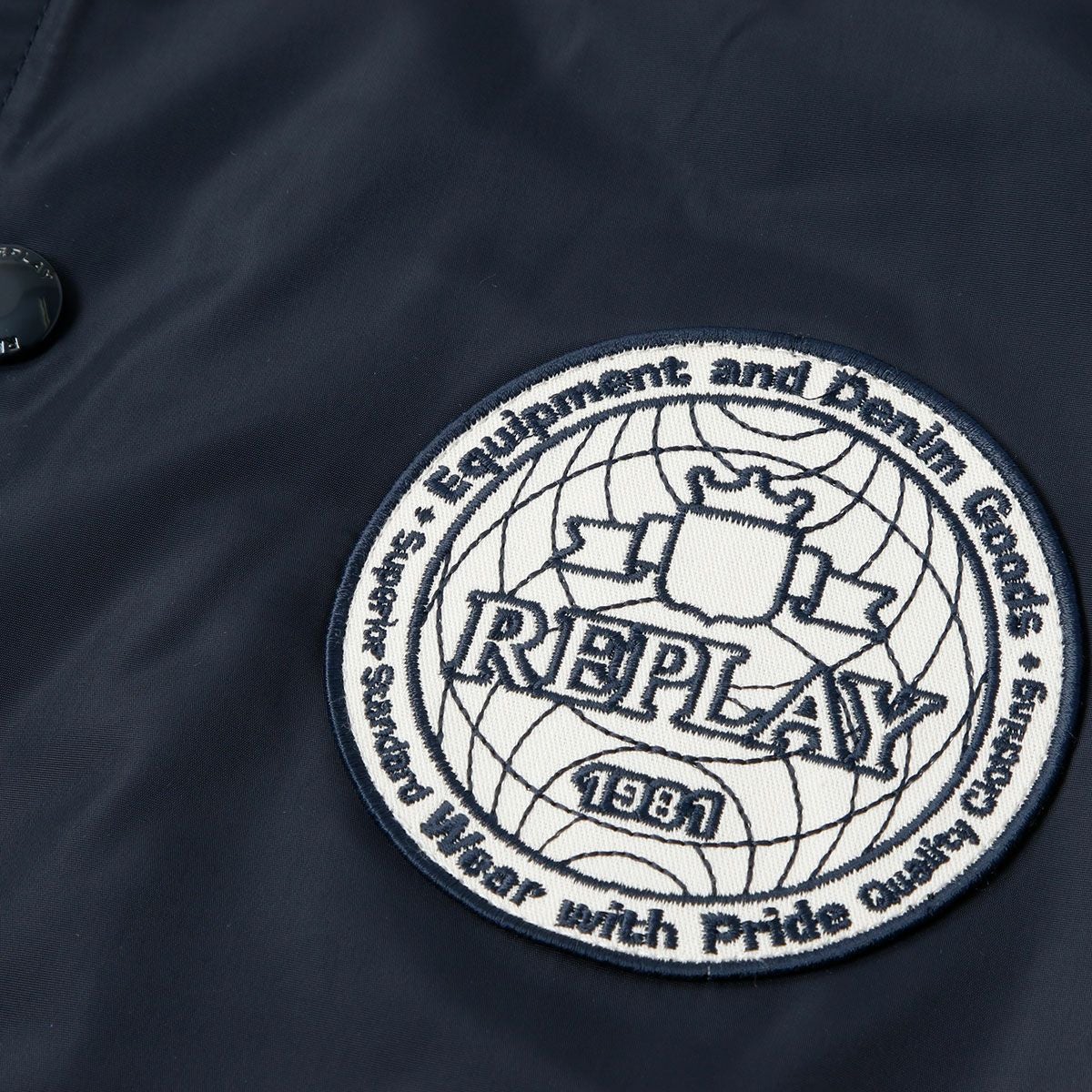 Replay｜バーシティ ボンバー ジャケット｜ファブリック｜ダークネイビー