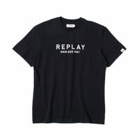 Replay｜リラックスフィット レタリング Tシャツ｜ブラック