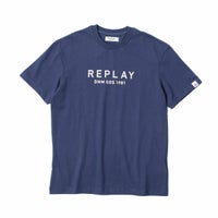 Replay｜リラックスフィット レタリング Tシャツ｜ミディアムブルー