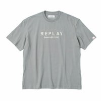 Replay｜リラックスフィット レタリング Tシャツ｜グレーミリタリー