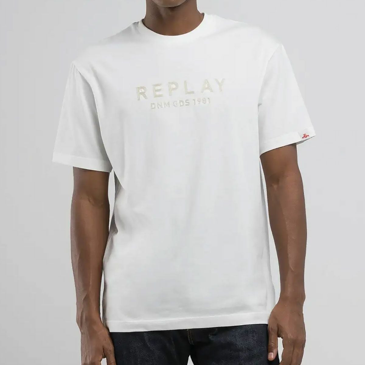Replay｜リラックスフィット レタリング Tシャツ｜ナチュラルホワイト