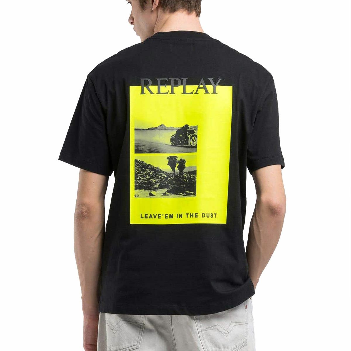 Replay｜フォトプリント Tシャツ｜ブラック｜モデル着用