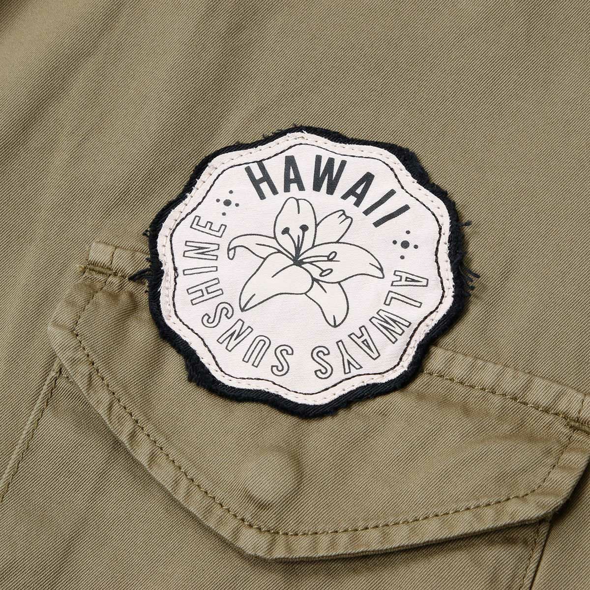 Replay｜ドローストリング ツイル シャツ｜ウィードグリーン