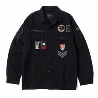 Replay｜ワッペン シャツジャケット｜ファブリック｜ブラック