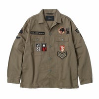 Replay｜ワッペン シャツジャケット｜ファブリック｜ピスタチオ