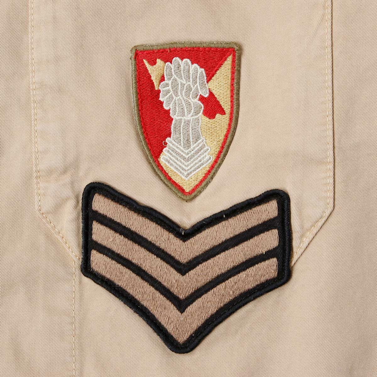 Replay｜ワッペン シャツジャケット｜ファブリック｜カーキ