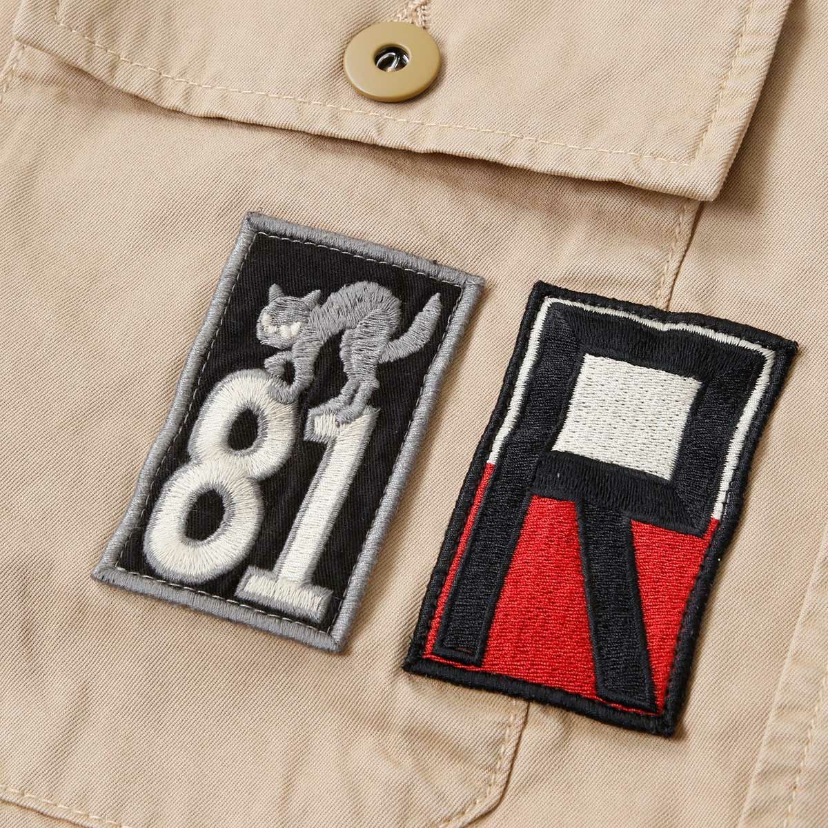 Replay｜ワッペン シャツジャケット｜ファブリック｜カーキ