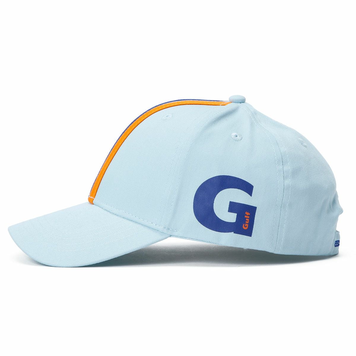 GULF｜ガルフ ストライプ キャップ (サイドプリント)｜帽子｜ライトブルー
