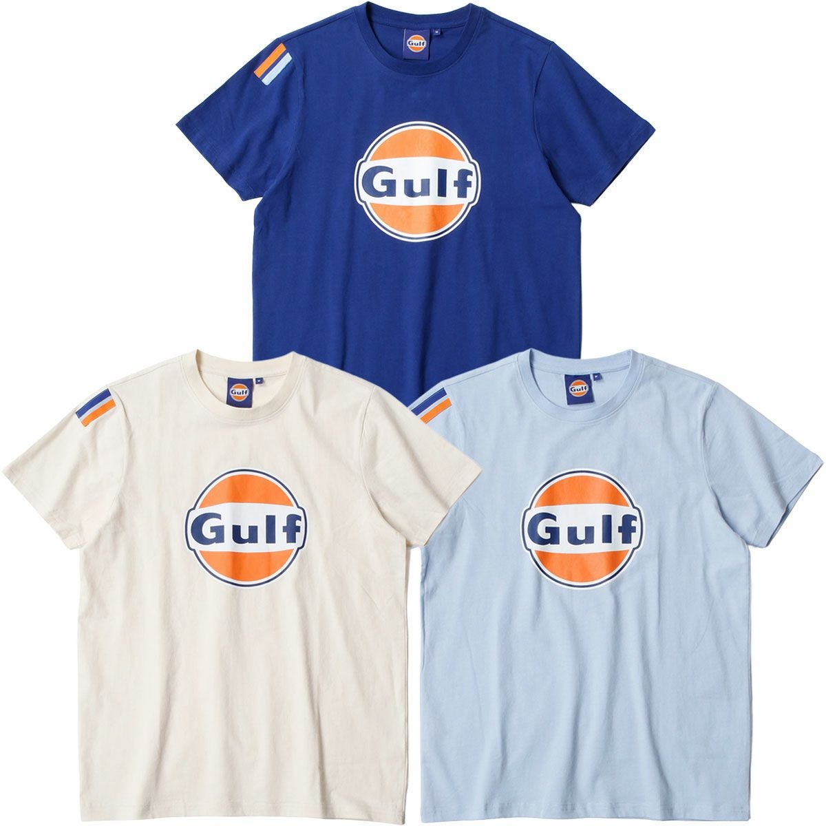 Gulf ロゴ入りドラム缶 水色 ガルフ クラシック Tシャツ | モトーリモーダ公式オンラインショップ