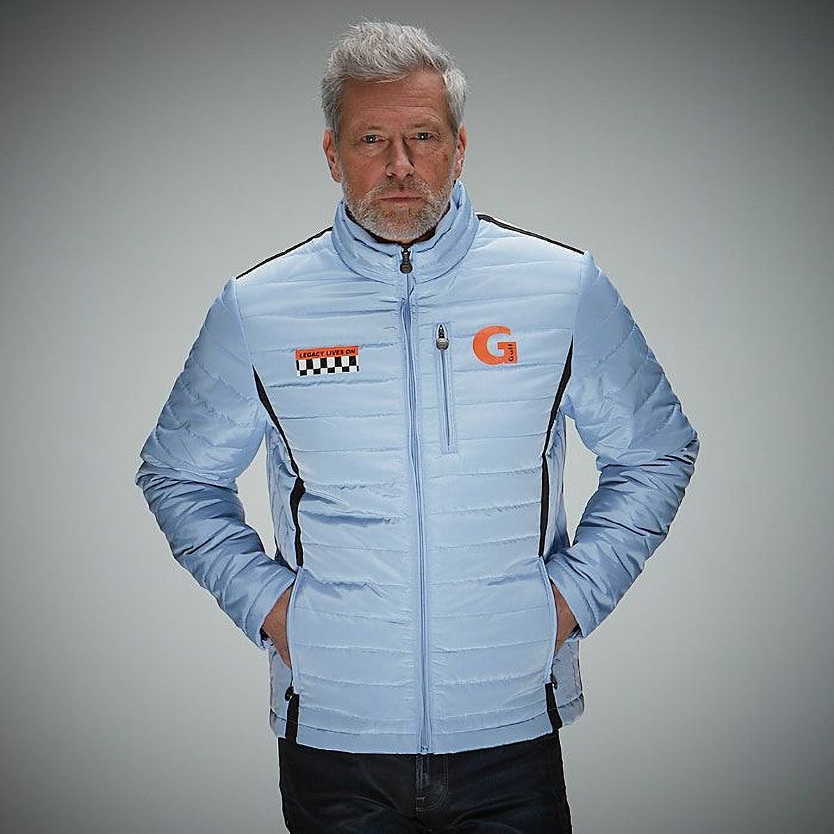 GULF｜ガルフ パフォーマンス ジャケット｜アウター｜ライトブルー｜モデル着用