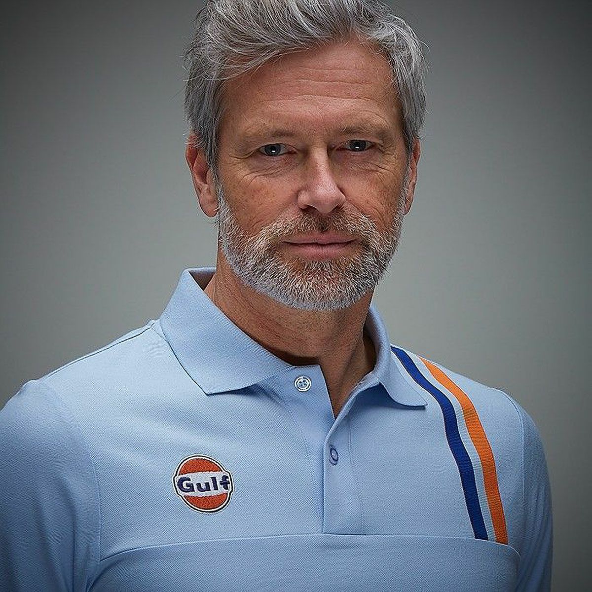 GULF｜ガルフ 1 ポロ｜ポロシャツ｜ライトブルー｜モデル着用