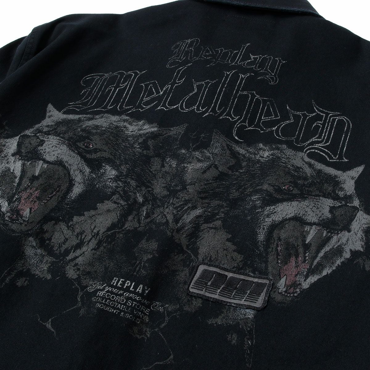 Replay｜コットン ステイン アーミー ジャケット｜ファブリック｜チャコール