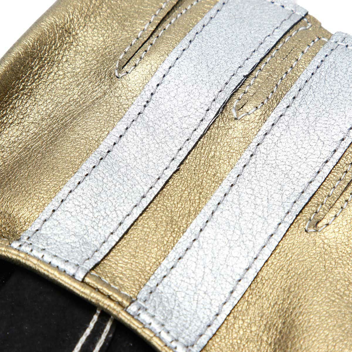 Motorimoda｜ゴールデンエイジ レザー ドライビンググローブ｜ハーフ｜ゴールド×シルバー