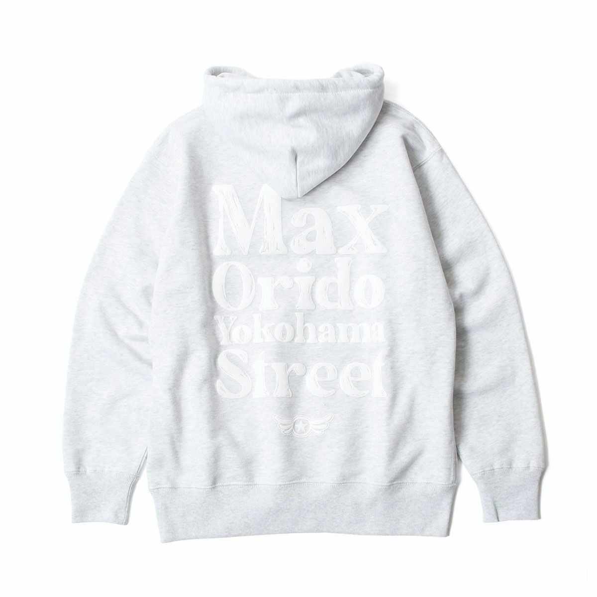 MAX ORIDO｜MAX ORIDO エッセンシャル プルオーバー フーディー｜グレー