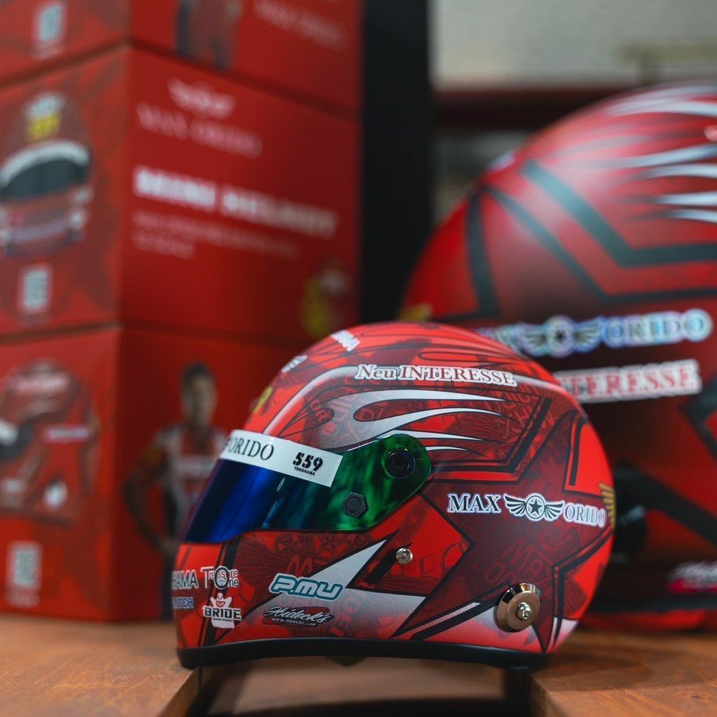 MAX ORIDO｜MAX ORIDO 1/2 ミニ ヘルメット 2025 Red Edition｜模型｜レッド