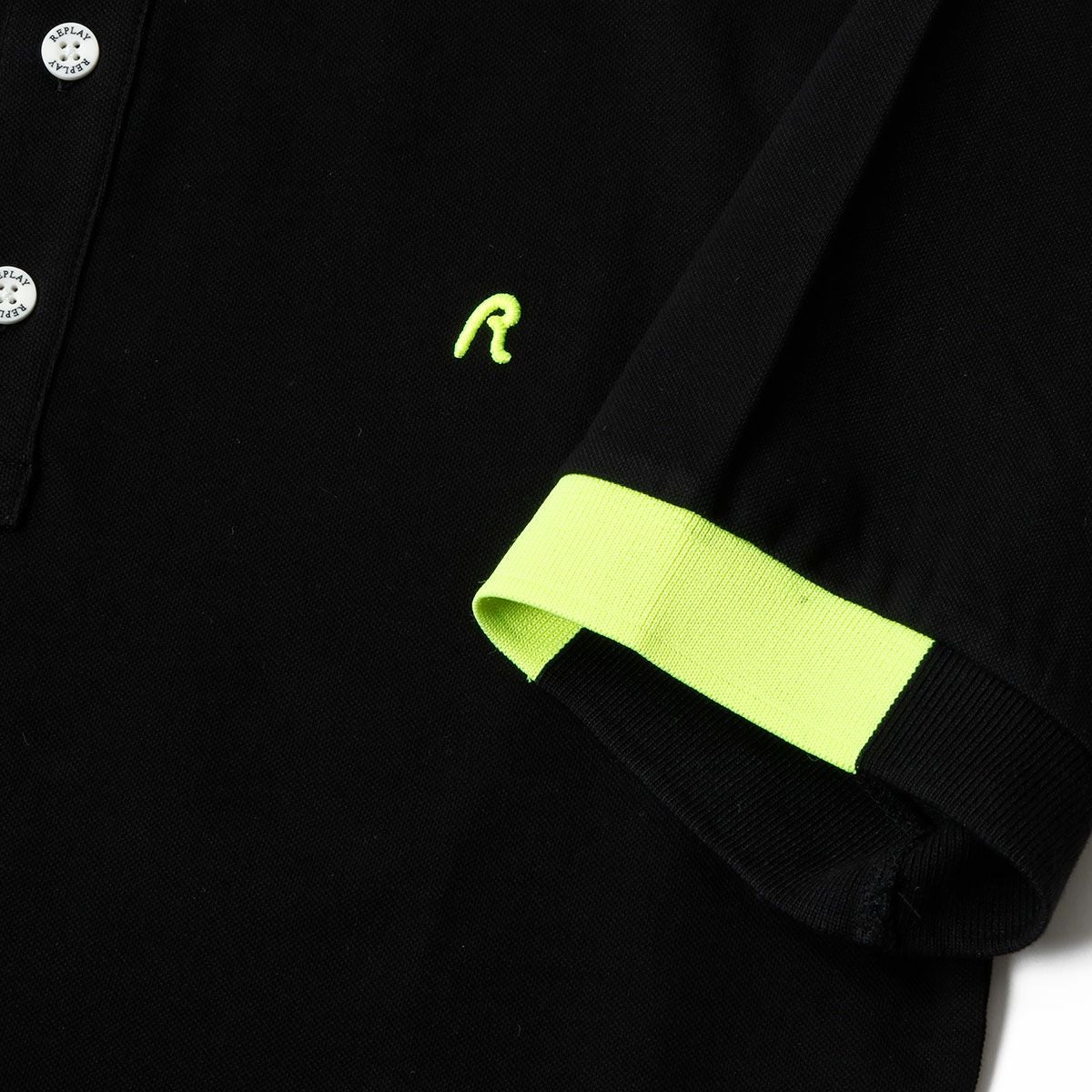 Replay｜レギュラー フィット ポロシャツ｜ブラック