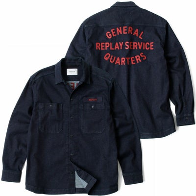 Replay｜レタリング デニムシャツ｜ファブリック