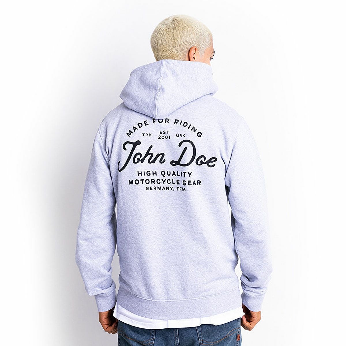 John Doe｜JD レタリングパーカー｜フーディ｜グレー｜モデル着用