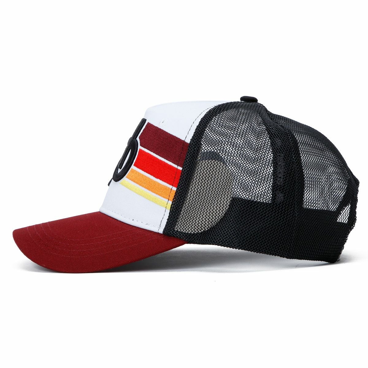 helstons｜ホライズン キャップ｜帽子｜ボルドー×ホワイト×ブラック