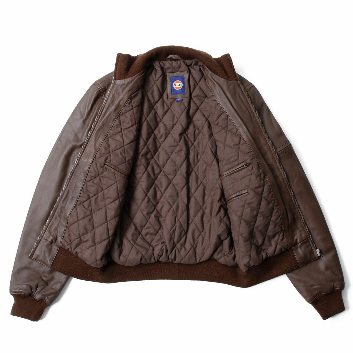 GULF｜ガルフ ストライプ ブルゾン｜アウター｜チョコ