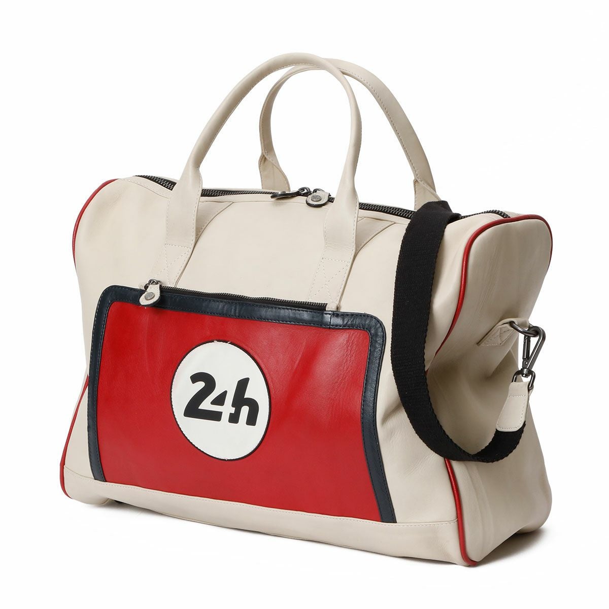 CLASSIC LEGEND MOTORS｜ル・マン 24時間レース AUSTIN レザーバッグ 48H｜ボストンバッグ｜エクリュ×レーシングレッド