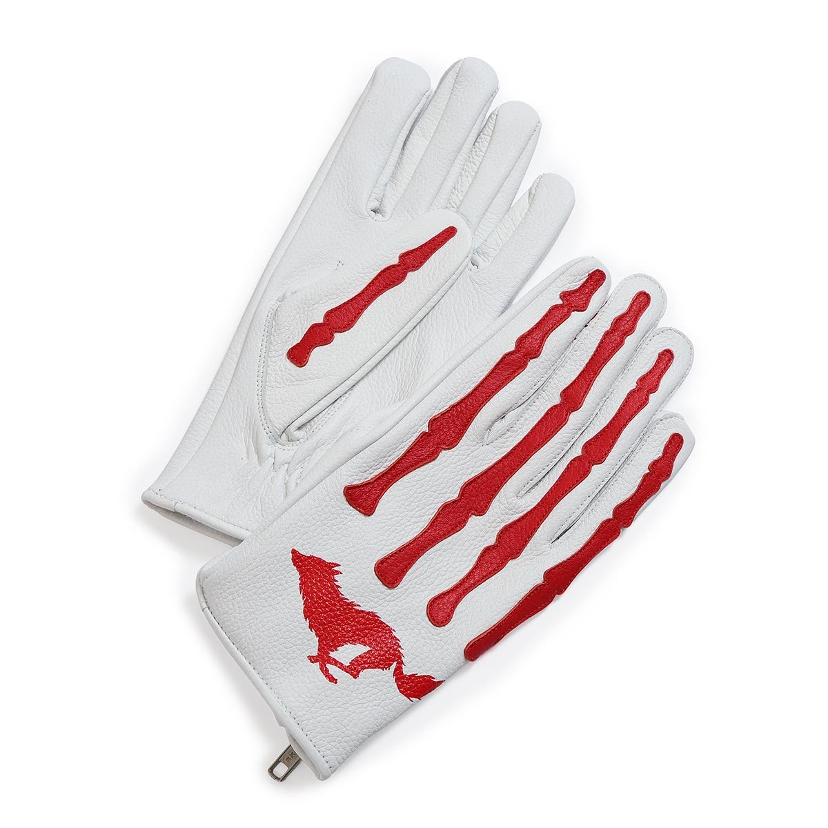 El Solitario｜ボーン ディアスキン グローブ｜3シーズン｜ホワイト×レッド