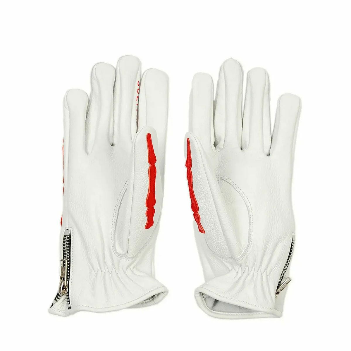 El Solitario｜ボーン ディアスキン グローブ｜3シーズン｜ホワイト×レッド