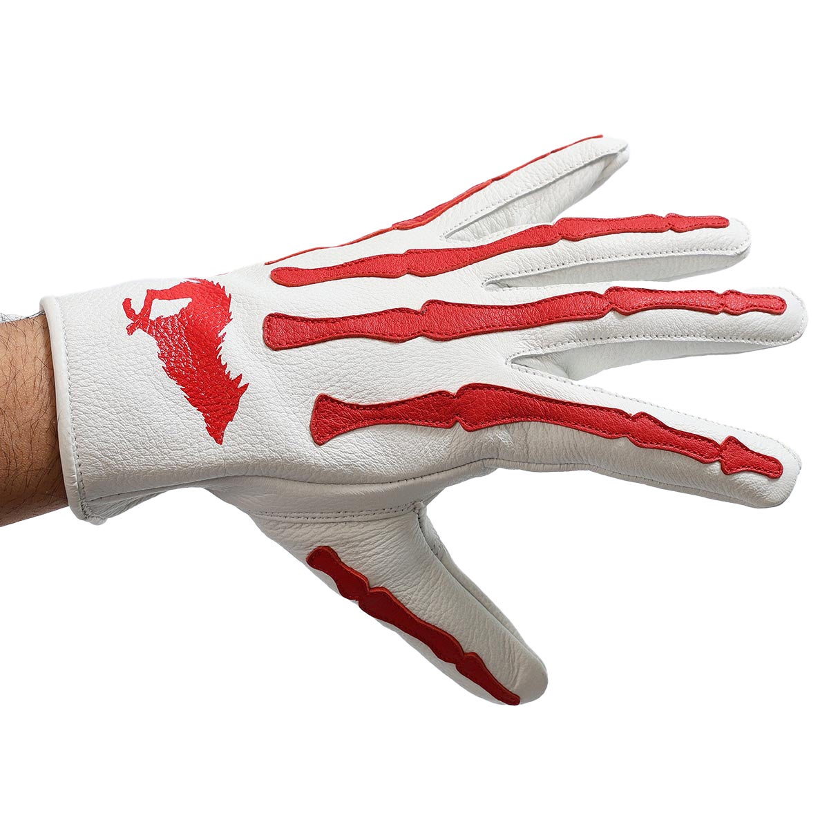 El Solitario｜ボーン ディアスキン グローブ｜3シーズン｜ホワイト×レッド