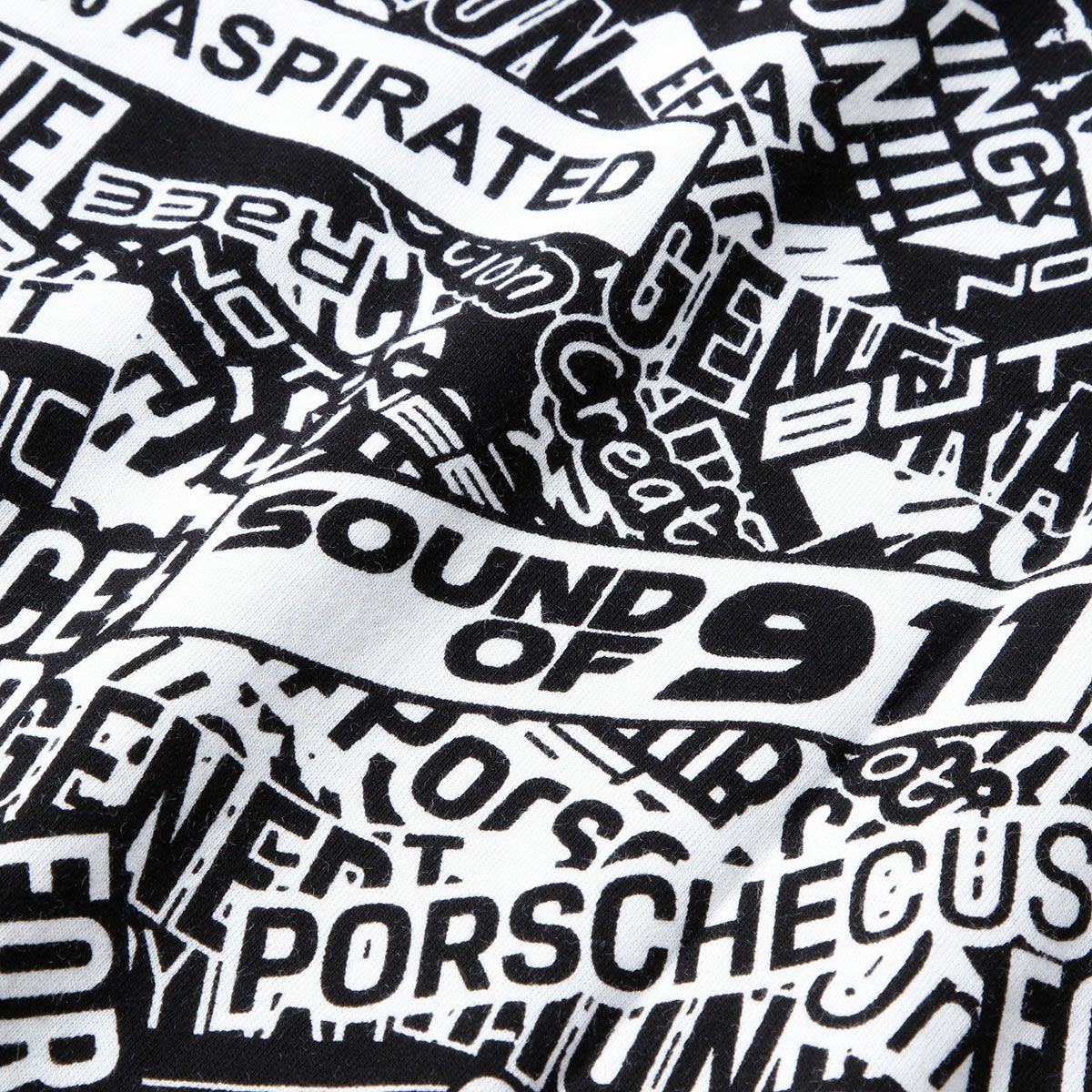 PORSCHE｜ポルシェ モータースポーツ FW オーバーサイズ Tシャツ｜ブラック×レッド