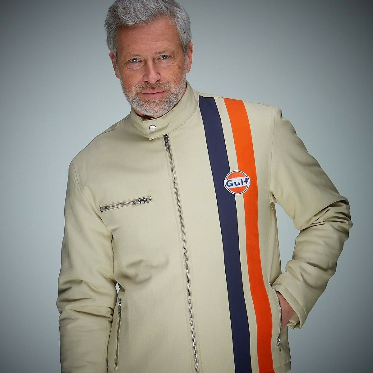 GULF｜ガルフ ロードマスター ジャケット ’25｜アウター｜ライトベージュ｜モデル着用